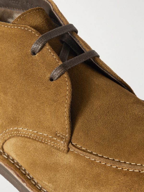 Andrew Split-Toe Shearling-Lined Suede Chukka Boots - CU