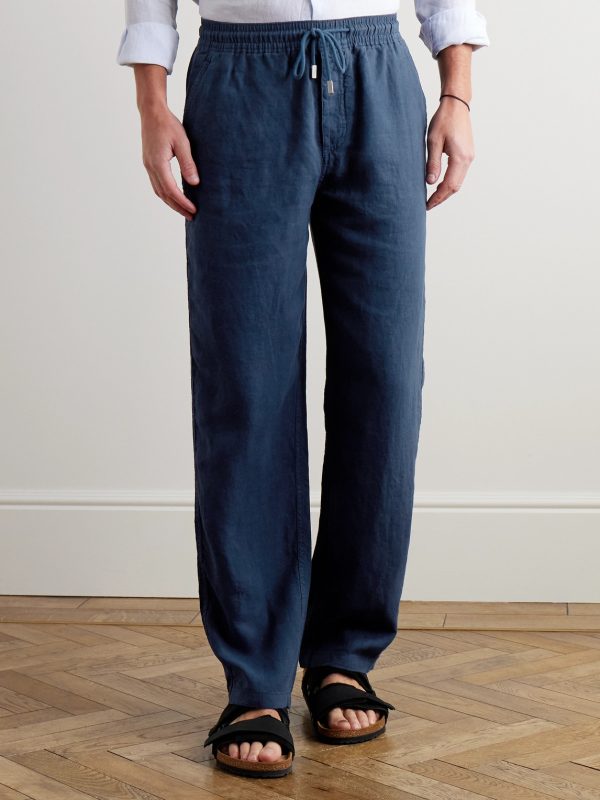 Pacha Wide-Leg Linen Drawstring Trousers - FR Pacha Wide-Leg Linen Drawstring Trousers - FR