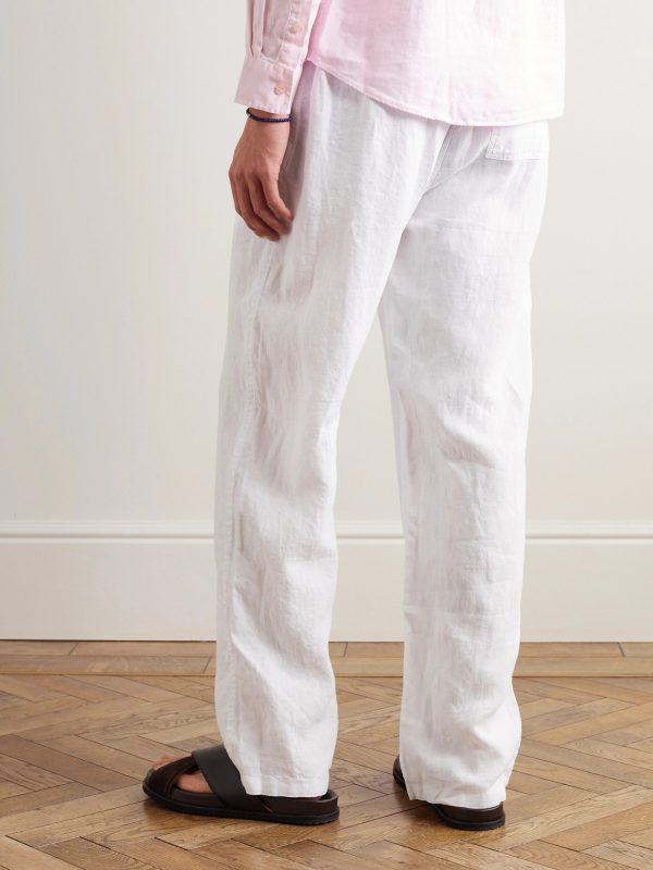 Pacha Wide-Leg Linen Drawstring Trousers - BK Pacha Wide-Leg Linen Drawstring Trousers - BK