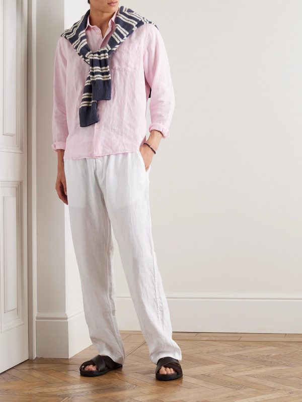 Pacha Wide-Leg Linen Drawstring Trousers - OU Pacha Wide-Leg Linen Drawstring Trousers - OU