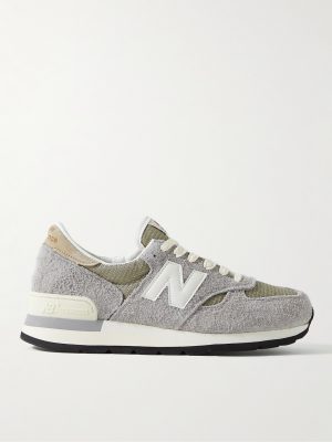 M990v1 Suede and Mesh Sneakers