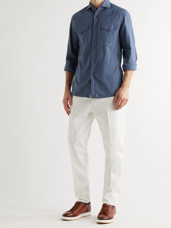 Herringbone Cotton Shirt - OU Herringbone Cotton Shirt - OU