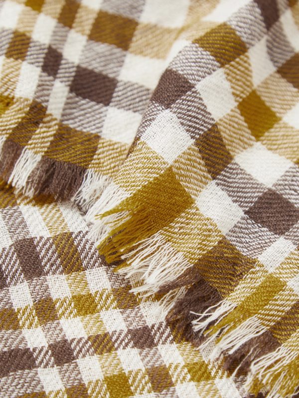 Fringed Checked Cashmere Scarf - CU