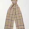 Fringed Checked Cashmere Scarf