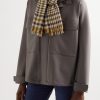 Fringed Checked Cashmere Scarf - OU