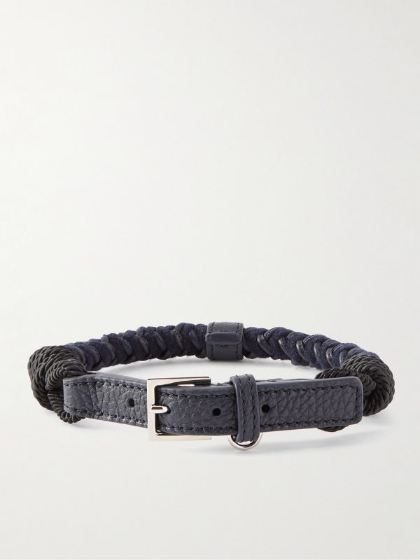 Scooby Small Woven Cord and Leather Dog Collar Scooby Small Woven Cord and Leather Dog Collar