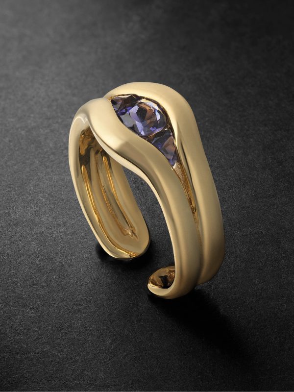 Trillion 18-Karat Gold Iolite Ring Trillion 18-Karat Gold Iolite Ring