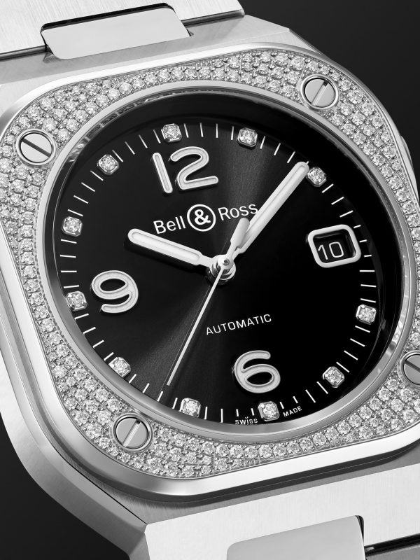 BR 05 Automatic 40mm Stainless Steel and Diamond Watch, Ref. No. BR05A-BL-STFLD/SST - CU BR 05 Automatic 40mm Stainless Steel and Diamond Watch, Ref. No. BR05A-BL-STFLD/SST - CU