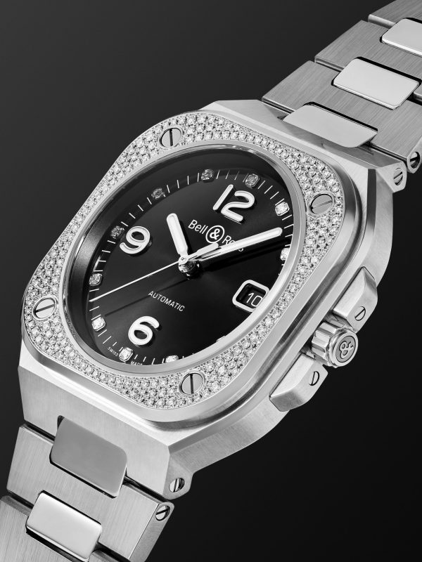 BR 05 Automatic 40mm Stainless Steel and Diamond Watch, Ref. No. BR05A-BL-STFLD/SST - FR BR 05 Automatic 40mm Stainless Steel and Diamond Watch, Ref. No. BR05A-BL-STFLD/SST - FR