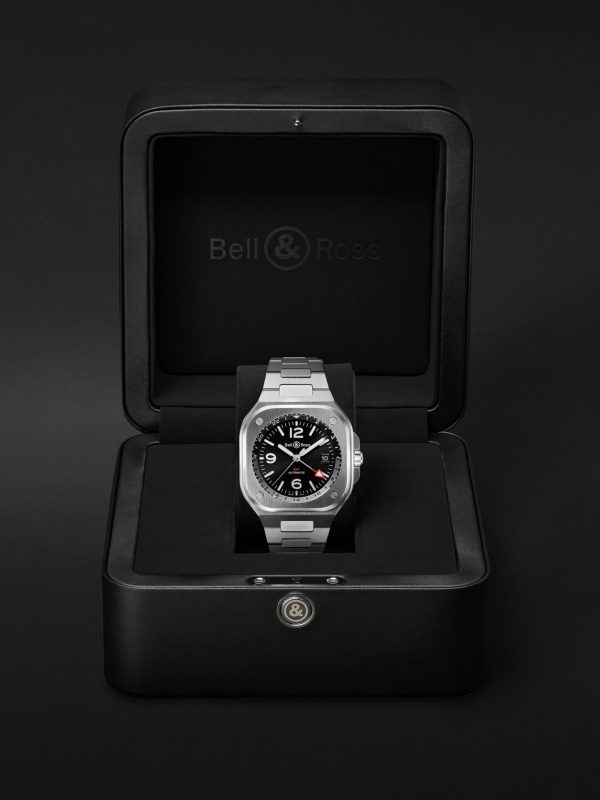 BR 05 Automatic GMT 41mm Stainless Steel Watch, Ref. No. BR05G-BL-ST/SST - E3