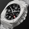 BR 05 Automatic GMT 41mm Stainless Steel Watch, Ref. No. BR05G-BL-ST/SST - FR