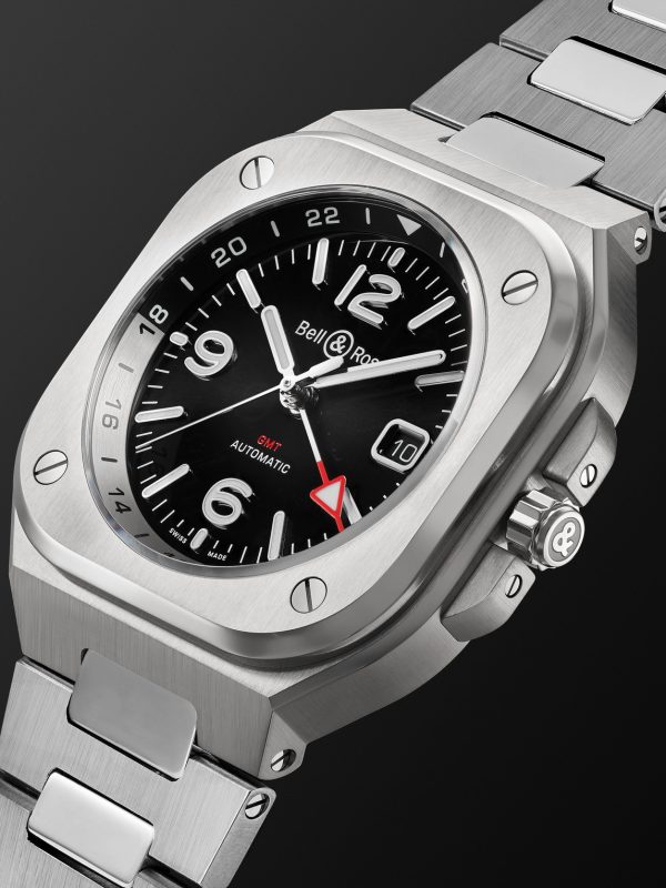 BR 05 Automatic GMT 41mm Stainless Steel Watch, Ref. No. BR05G-BL-ST/SST - FR