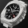 BR 05 Automatic GMT 41mm Stainless Steel and Rubber Watch, Ref. No. BR05G-BL-ST/SRB - FR BR 05 Automatic GMT 41mm Stainless Steel and Rubber Watch, Ref. No. BR05G-BL-ST/SRB - FR