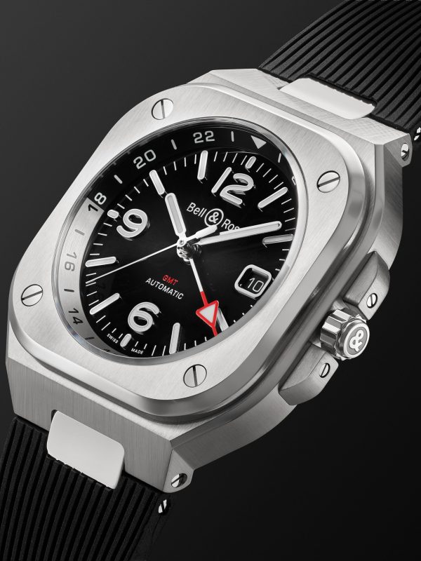 BR 05 Automatic GMT 41mm Stainless Steel and Rubber Watch, Ref. No. BR05G-BL-ST/SRB - FR BR 05 Automatic GMT 41mm Stainless Steel and Rubber Watch, Ref. No. BR05G-BL-ST/SRB - FR