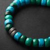 Forte Beads White and Blackened Gold, Turquoise and Malachite Bracelet - CU Forte Beads White and Blackened Gold, Turquoise and Malachite Bracelet - CU