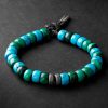 Forte Beads White and Blackened Gold, Turquoise and Malachite Bracelet Forte Beads White and Blackened Gold, Turquoise and Malachite Bracelet