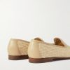 Mario Leather-Trimmed Raffia Loafers - BK Mario Leather-Trimmed Raffia Loafers - BK