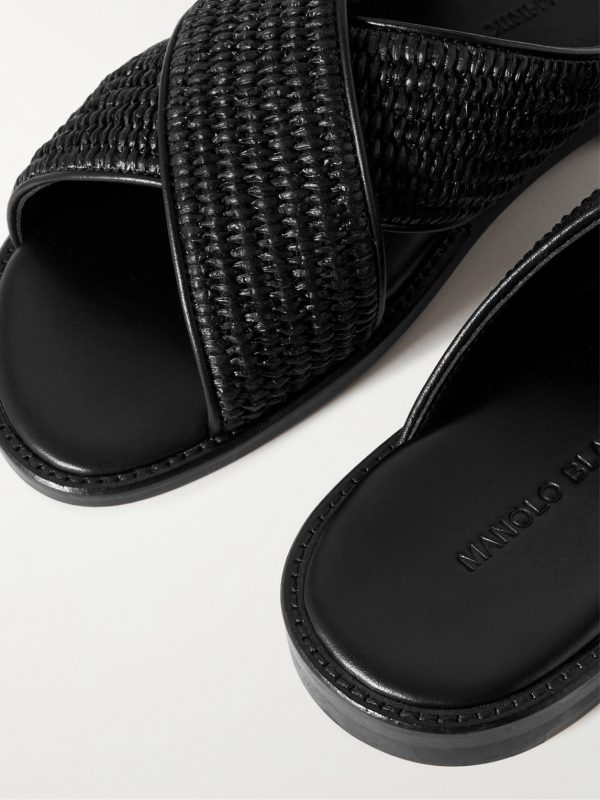 Otawi Woven Raffia and Leather Sandals - CU Otawi Woven Raffia and Leather Sandals - CU