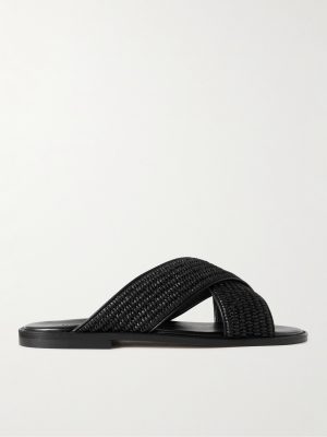 Otawi Woven Raffia and Leather Sandals