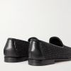 Mario Leather-Trimmed Raffia Loafers - BK Mario Leather-Trimmed Raffia Loafers - BK