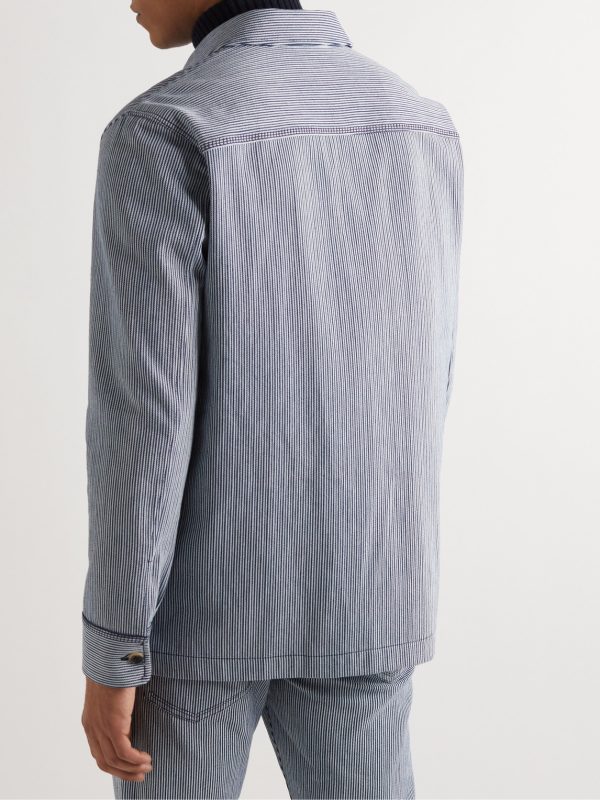 Silas Striped Cotton Overshirt - BK Silas Striped Cotton Overshirt - BK