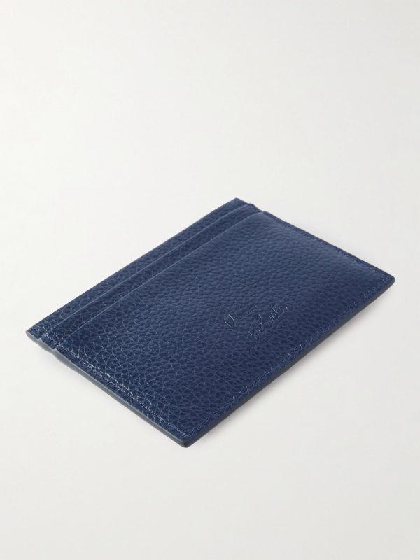 Studded Full-Grain Leather Cardholder - BK Studded Full-Grain Leather Cardholder - BK
