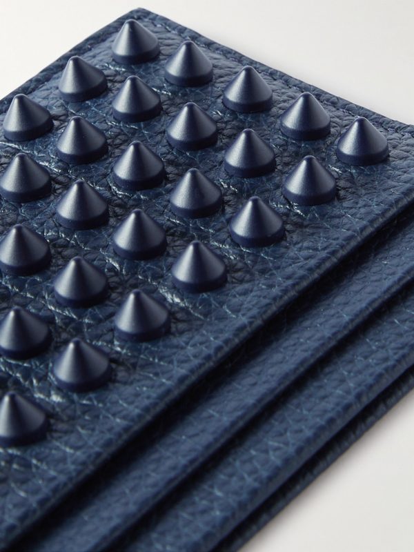 Studded Full-Grain Leather Cardholder - CU Studded Full-Grain Leather Cardholder - CU