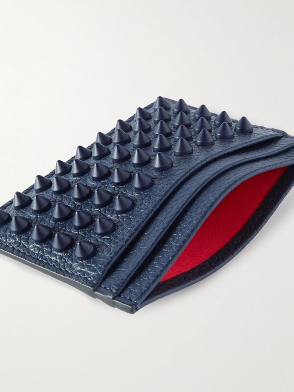 Studded Full-Grain Leather Cardholder - E1 Studded Full-Grain Leather Cardholder - E1