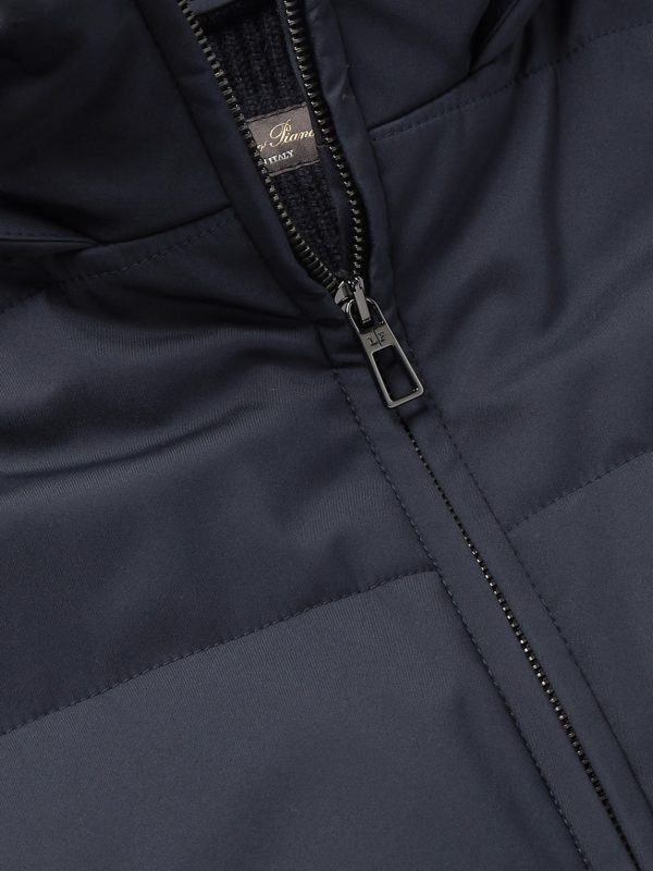 Cashmere-Trimmed Quilted Softshell Hooded Jacket - CU Cashmere-Trimmed Quilted Softshell Hooded Jacket - CU