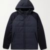 Cashmere-Trimmed Quilted Softshell Hooded Jacket Cashmere-Trimmed Quilted Softshell Hooded Jacket