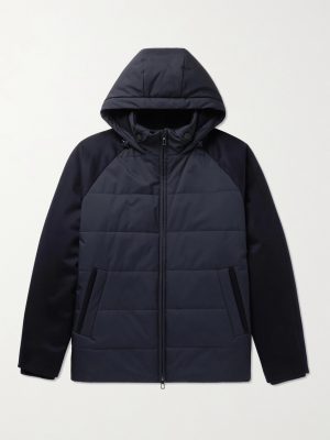 Cashmere-Trimmed Quilted Softshell Hooded Jacket Cashmere-Trimmed Quilted Softshell Hooded Jacket
