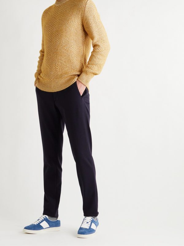 Slim-Fit Cable-Knit Silk and Cashmere-Blend Sweater - OU Slim-Fit Cable-Knit Silk and Cashmere-Blend Sweater - OU
