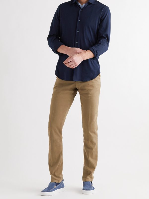 Slim-Fit Cotton-Jersey Shirt - OU Slim-Fit Cotton-Jersey Shirt - OU