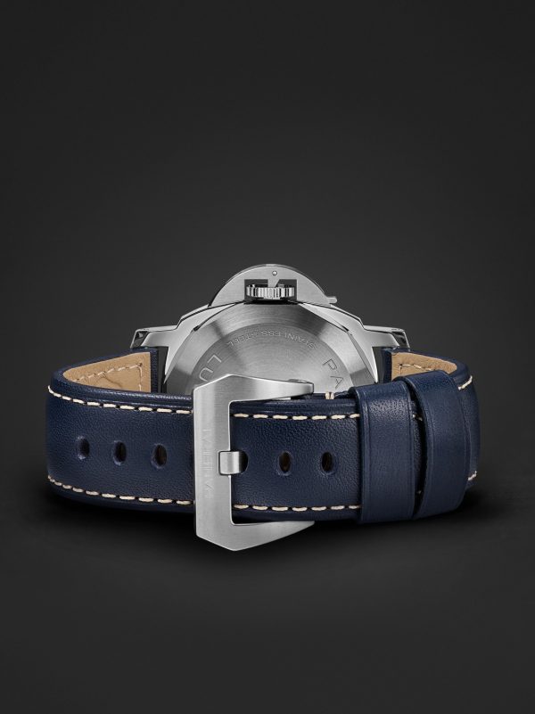 Luminor Blu Mare Hand-Wound 44mm Stainless Steel and Leather Watch, Ref. No. PAM01085 - E2 Luminor Blu Mare Hand-Wound 44mm Stainless Steel and Leather Watch, Ref. No. PAM01085 - E2