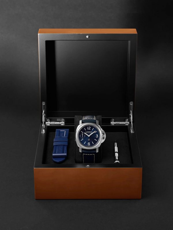 Luminor Blu Mare Hand-Wound 44mm Stainless Steel and Leather Watch, Ref. No. PAM01085 - E3 Luminor Blu Mare Hand-Wound 44mm Stainless Steel and Leather Watch, Ref. No. PAM01085 - E3