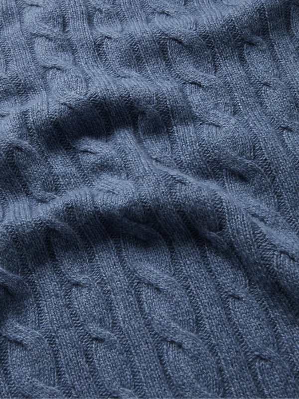 Slim-Fit Cable-Knit Baby Cashmere Sweater - E1