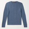 Slim-Fit Cable-Knit Baby Cashmere Sweater