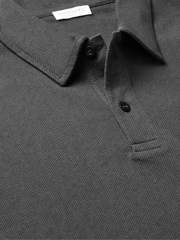 Riviera Slim-Fit Cotton-Mesh Polo Shirt - CU Riviera Slim-Fit Cotton-Mesh Polo Shirt - CU