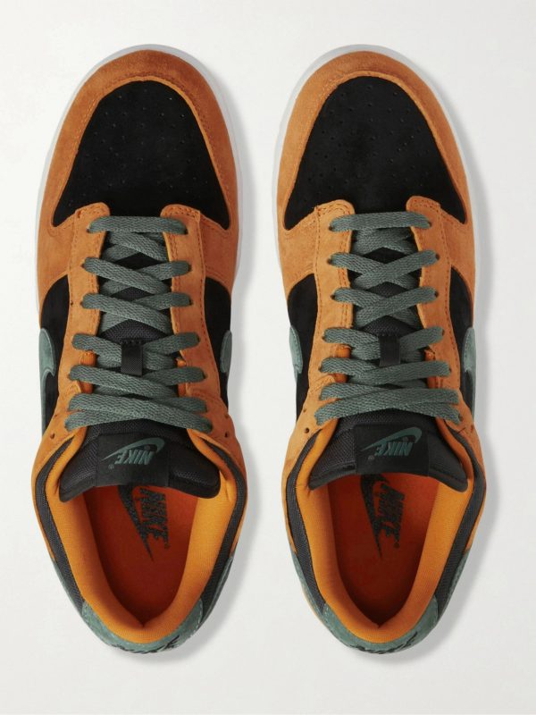Dunk Low Mesh-Trimmed Suede Sneakers - E1