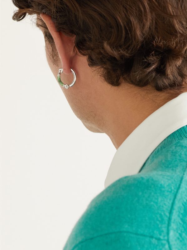 The Equinox 18-Karat White Gold, Tsavorite and Diamond Single Earring - FR