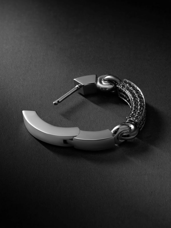 The Aphelion 18-Karat Blackened White Gold Diamond Single Earring - BK