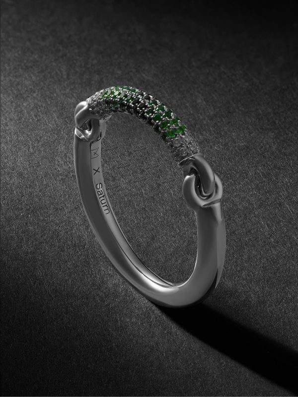 The Equinox 18-Karat Blackened White Gold, Tsavorite and Diamond Ring