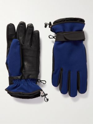 Fleece-Lined Leather and Stretch-Twill Ski Gloves Fleece-Lined Leather and Stretch-Twill Ski Gloves