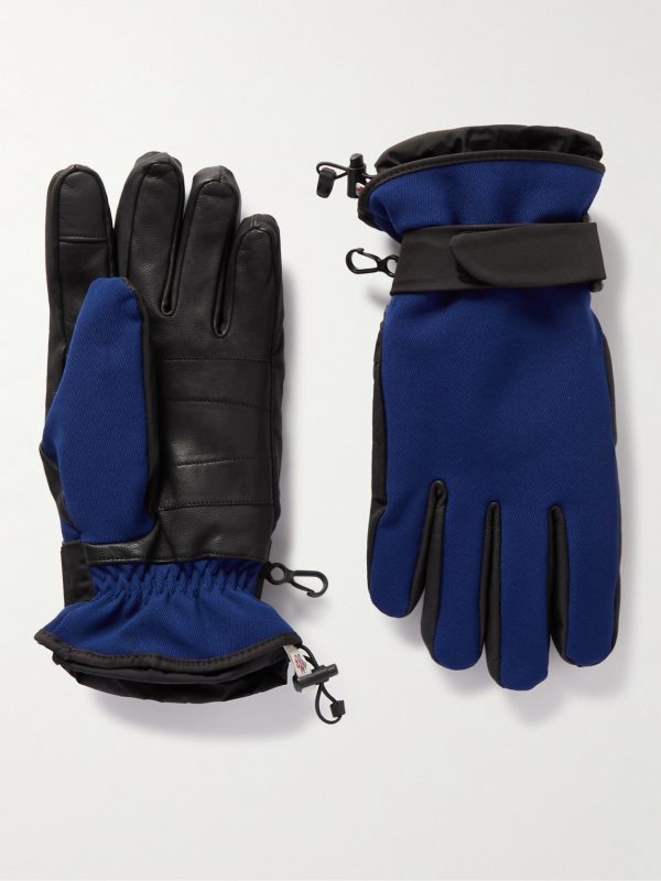 Fleece-Lined Leather and Stretch-Twill Ski Gloves Fleece-Lined Leather and Stretch-Twill Ski Gloves