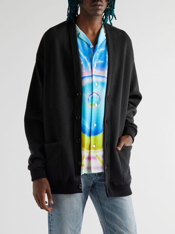 Logo-Print Cotton Cardigan - FR Logo-Print Cotton Cardigan - FR