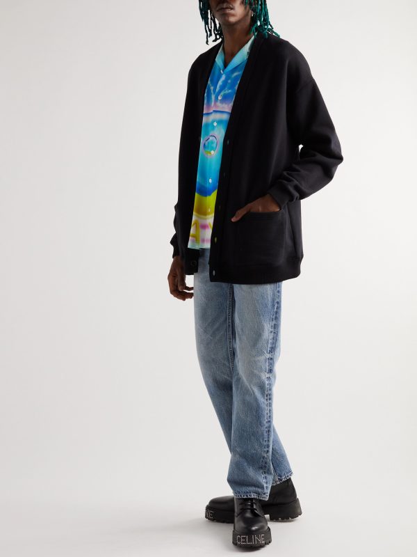Logo-Print Cotton Cardigan - OU Logo-Print Cotton Cardigan - OU