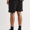 Heavyweight Straight-Leg Structured-Fleece Cotton-Jersey Shorts - BK Heavyweight Straight-Leg Structured-Fleece Cotton-Jersey Shorts - BK