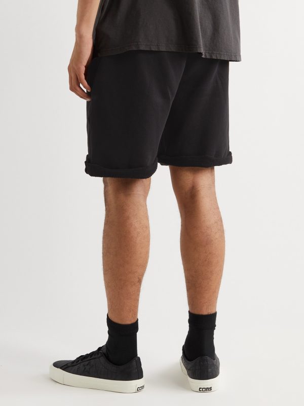 Heavyweight Straight-Leg Structured-Fleece Cotton-Jersey Shorts - BK Heavyweight Straight-Leg Structured-Fleece Cotton-Jersey Shorts - BK