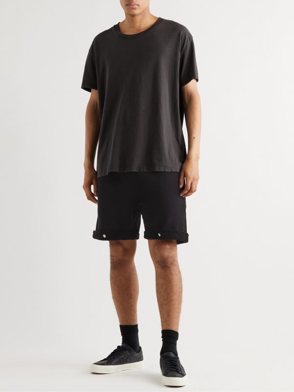 Heavyweight Straight-Leg Structured-Fleece Cotton-Jersey Shorts - OU Heavyweight Straight-Leg Structured-Fleece Cotton-Jersey Shorts - OU