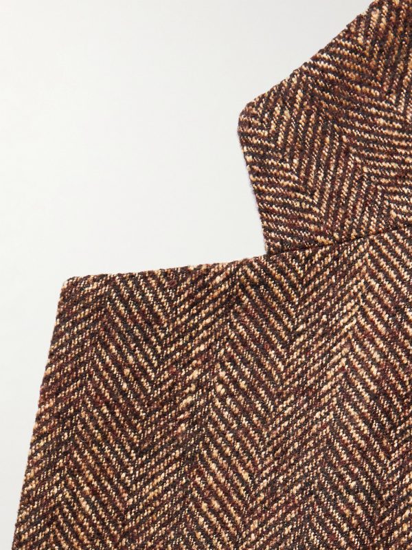 Layered Herringbone Tweed Suit Jacket - E1 Layered Herringbone Tweed Suit Jacket - E1